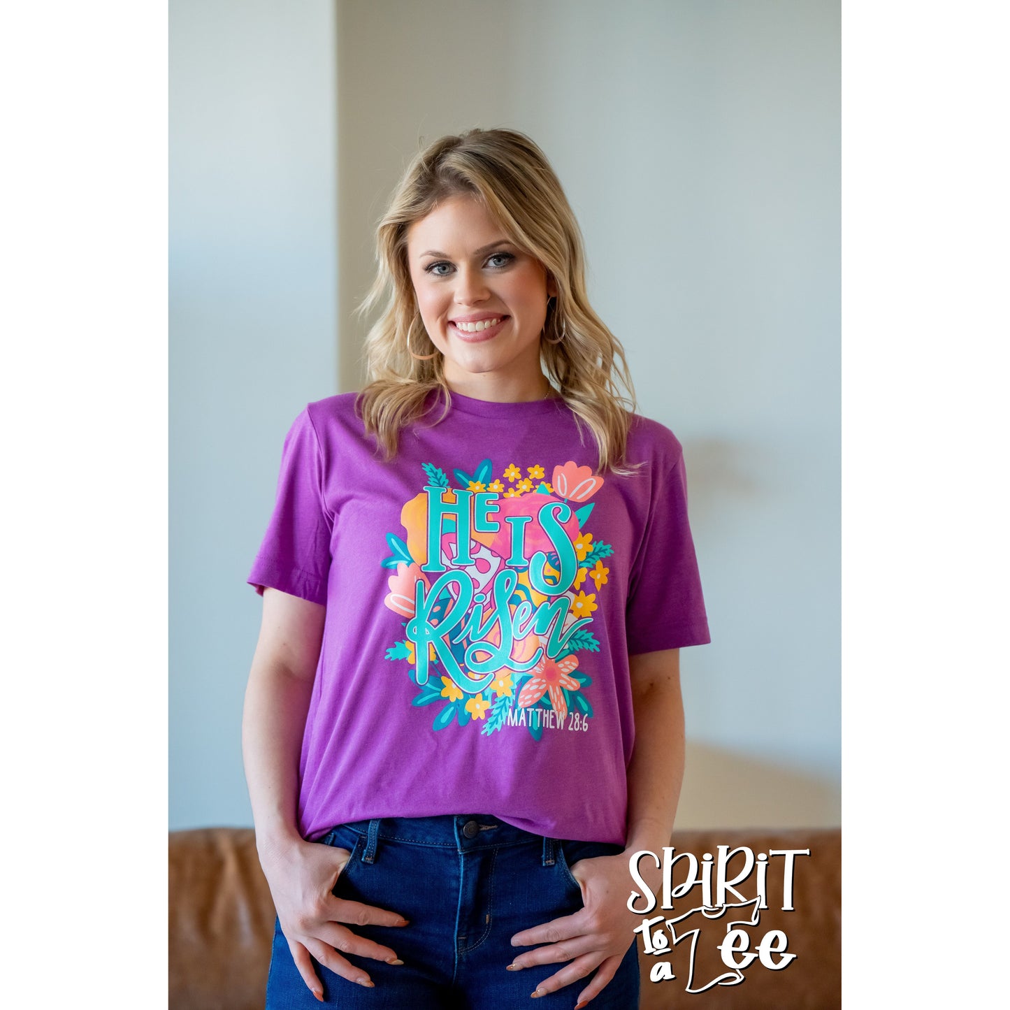 He Is Risen Floral - Easter Tee