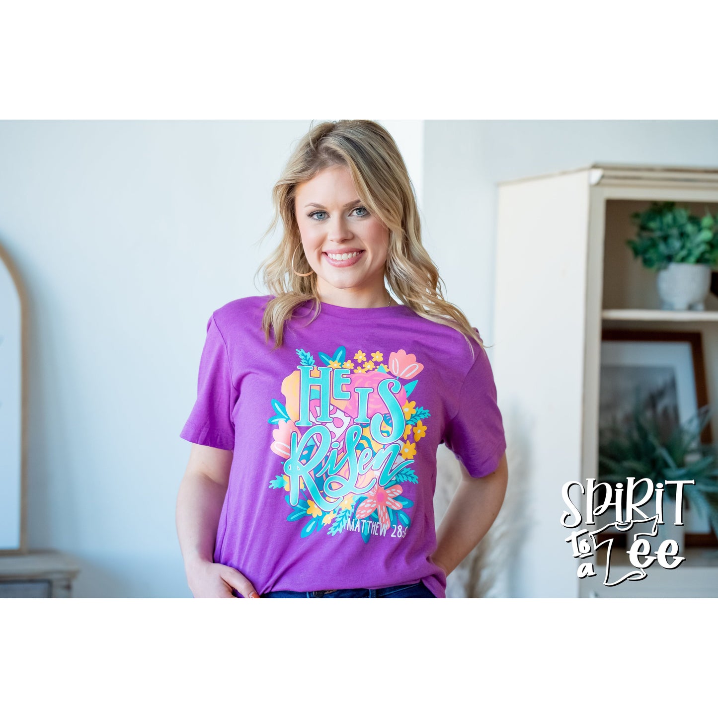 He Is Risen Floral - Easter Tee