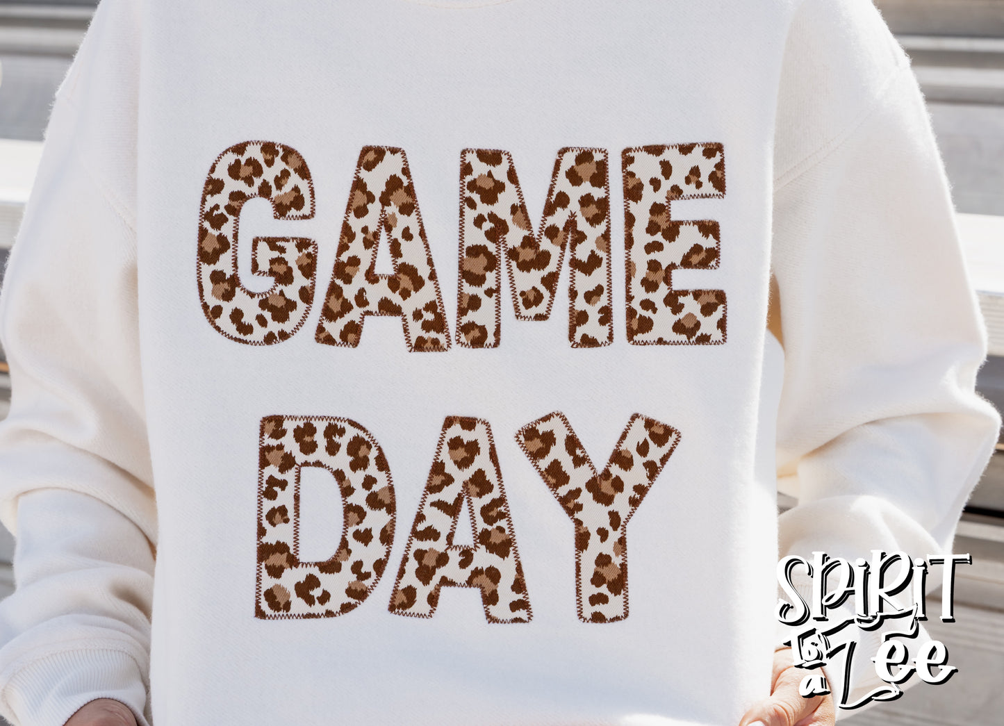 Game Day Animal Print Appliqued Poncho Sweatshirt - Singles