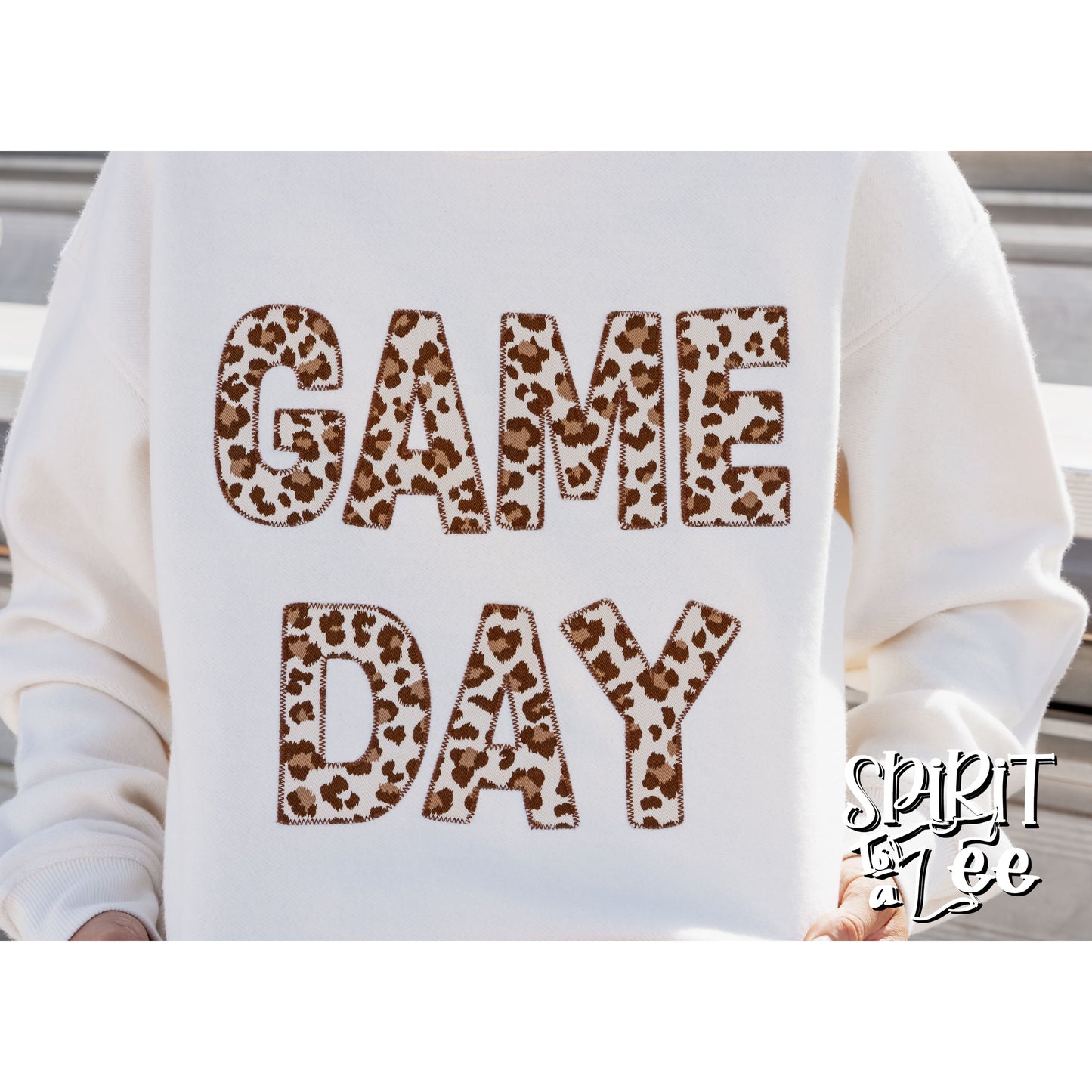 Game Day Animal Print Appliqued Poncho Sweatshirt - Singles