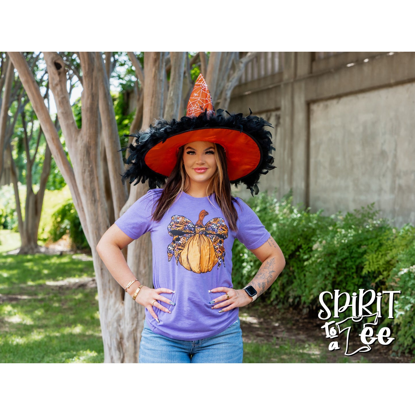 Halloween Bow with Pumpkin Tee