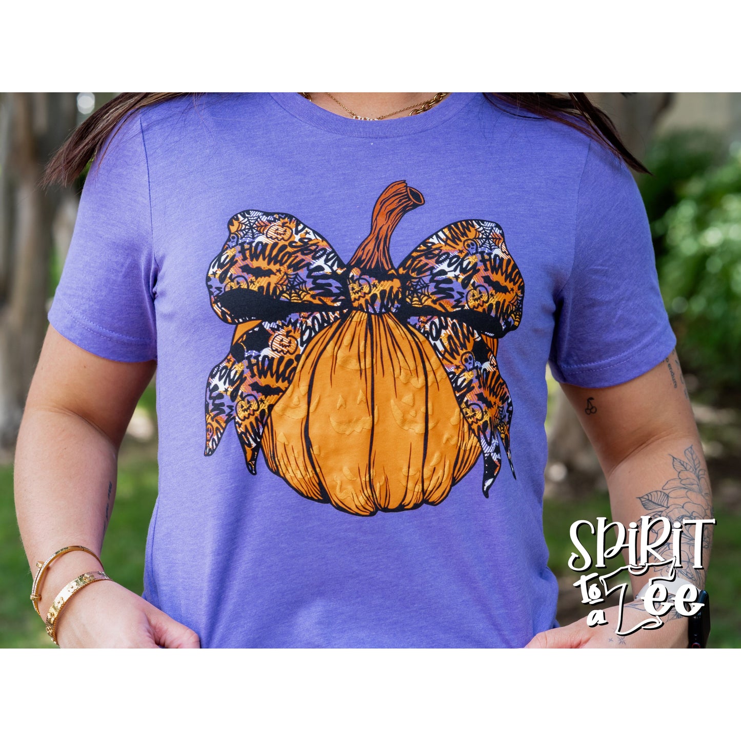 Halloween Bow with Pumpkin Tee