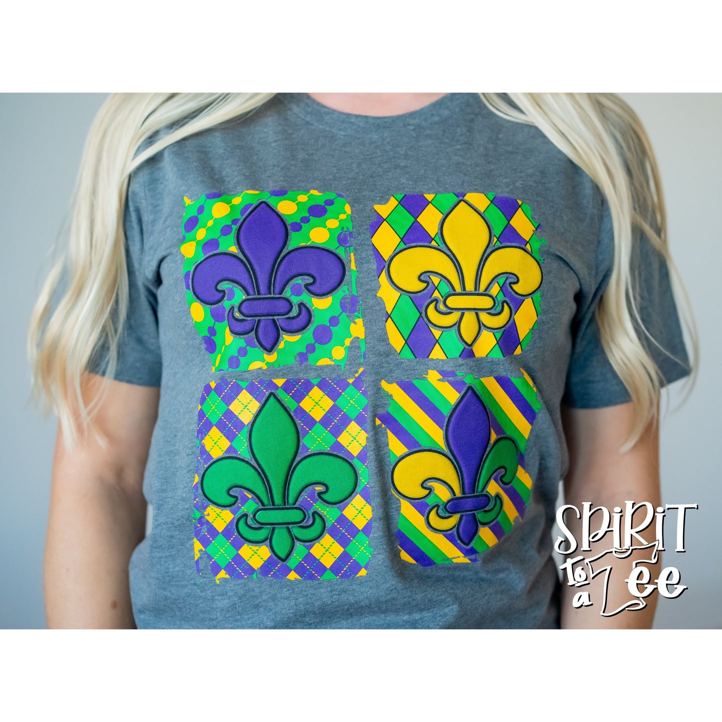 Fleur De Lis Puff - Mardi Gras Tee