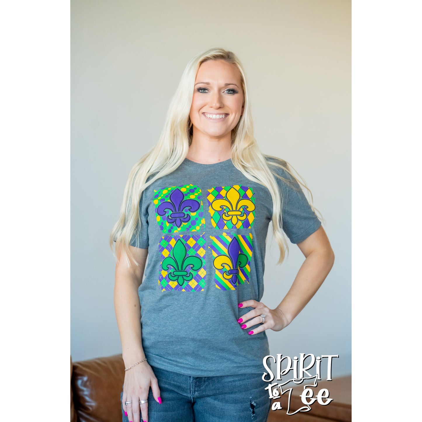 Fleur De Lis Puff - Mardi Gras Tee
