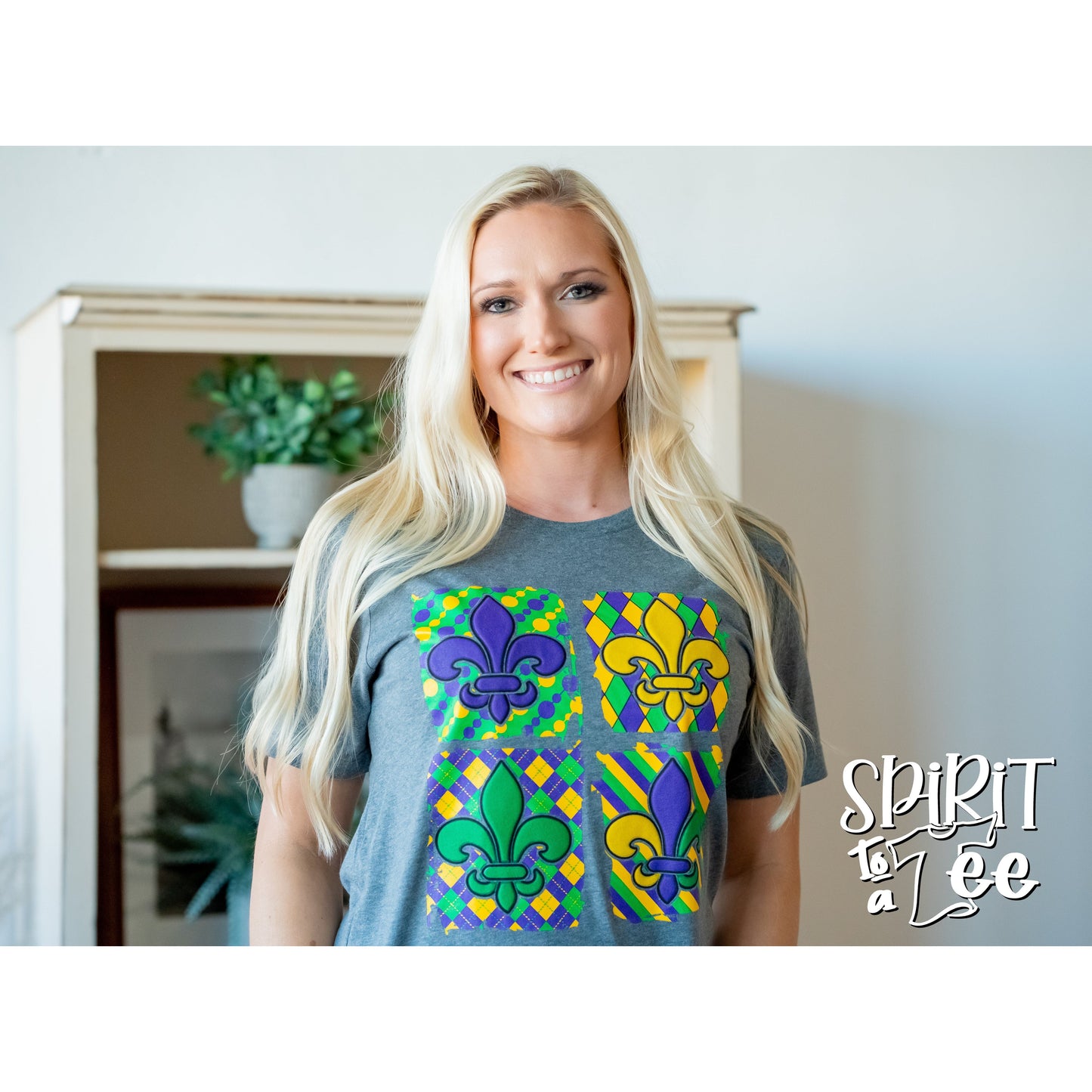 Fleur De Lis Puff - Mardi Gras Tee