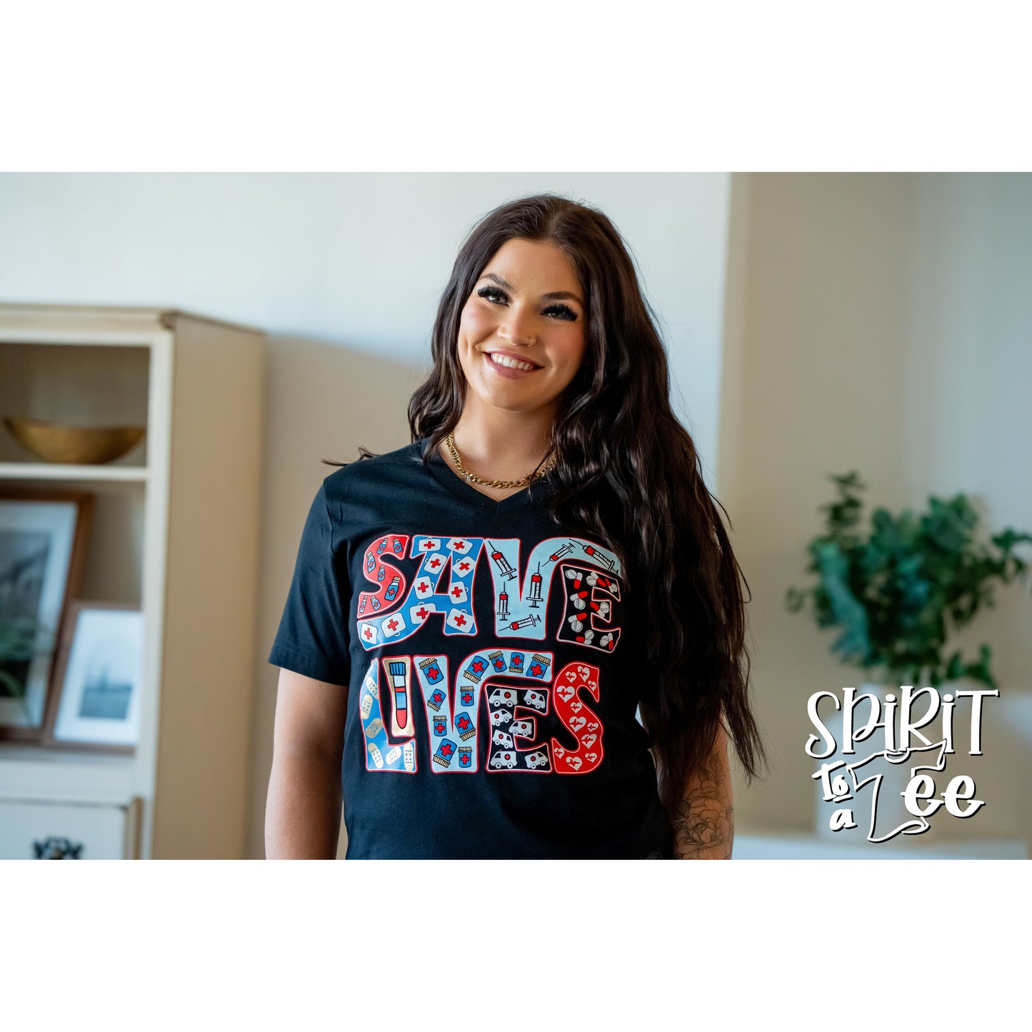 Save Lives - Nurse V-Neck Tee