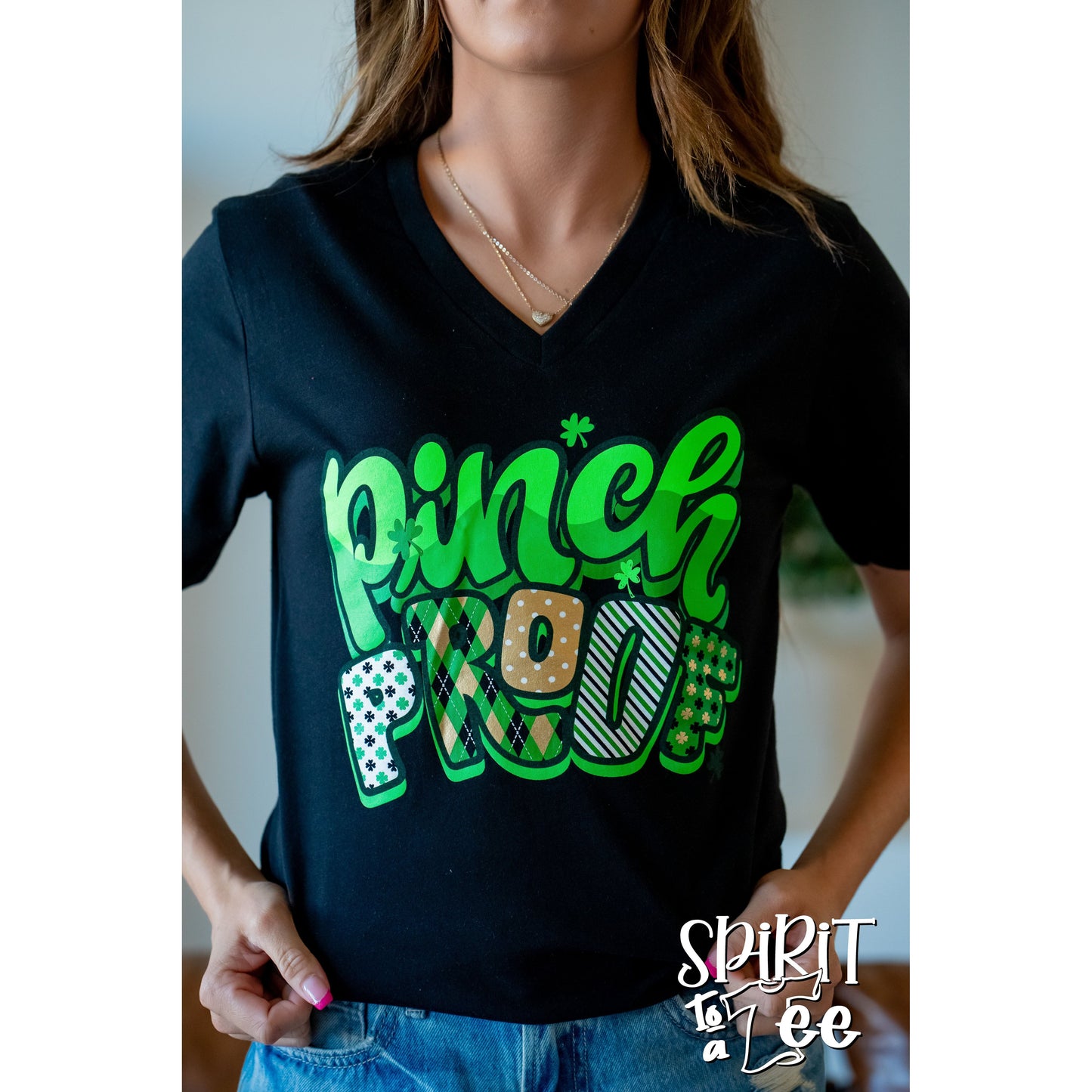 Pinch Proof - St. Patrick's Day V-Neck Tee
