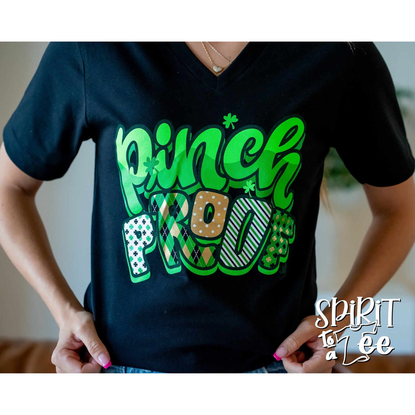 Pinch Proof - St. Patrick's Day V-Neck Tee