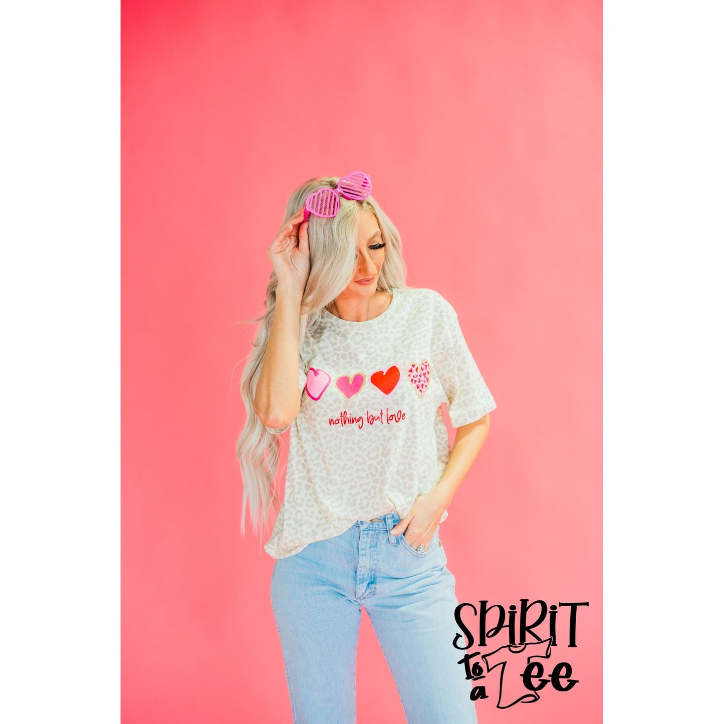 Nothing But Love Animal Print - Valentines Tee