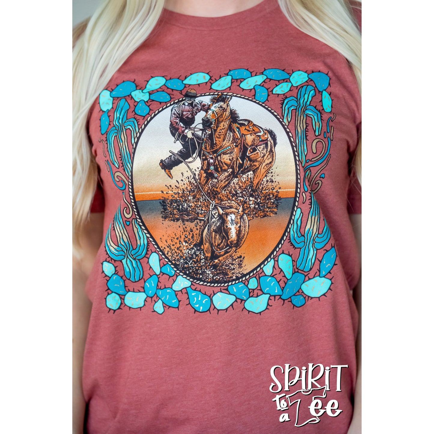 Calf Roper Cactus - Western Tee