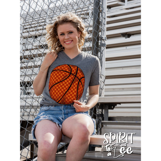 Basketball Checkered - V-Neck Basketball Tee