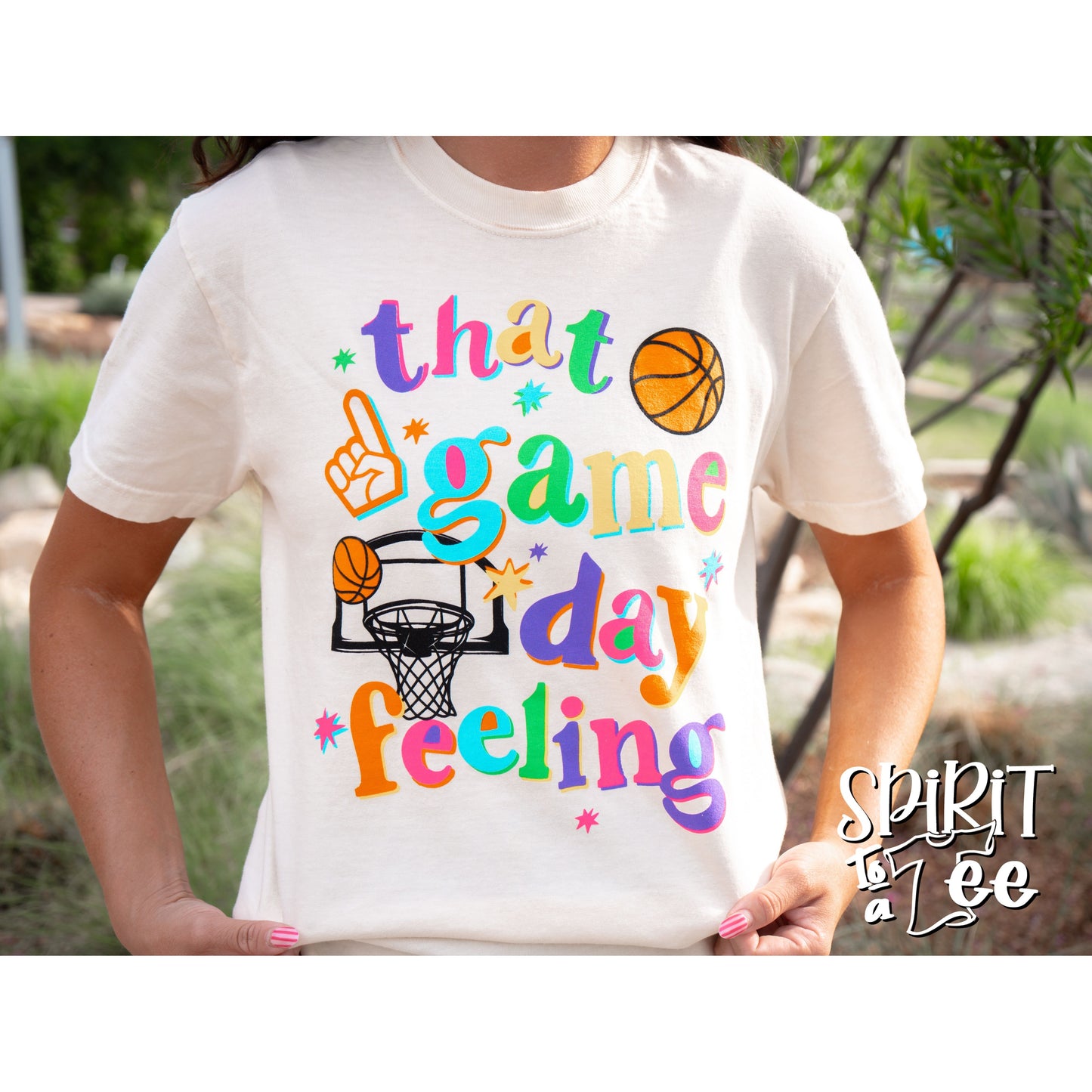 That Game Day Feeling Bright - Basketball Tee