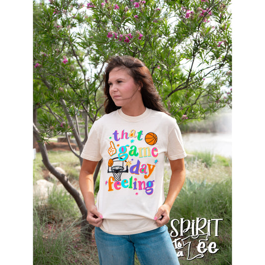 That Game Day Feeling Bright - Basketball Tee
