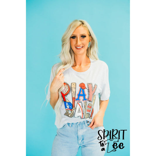 Play Ball Patterned - Baseball Tee