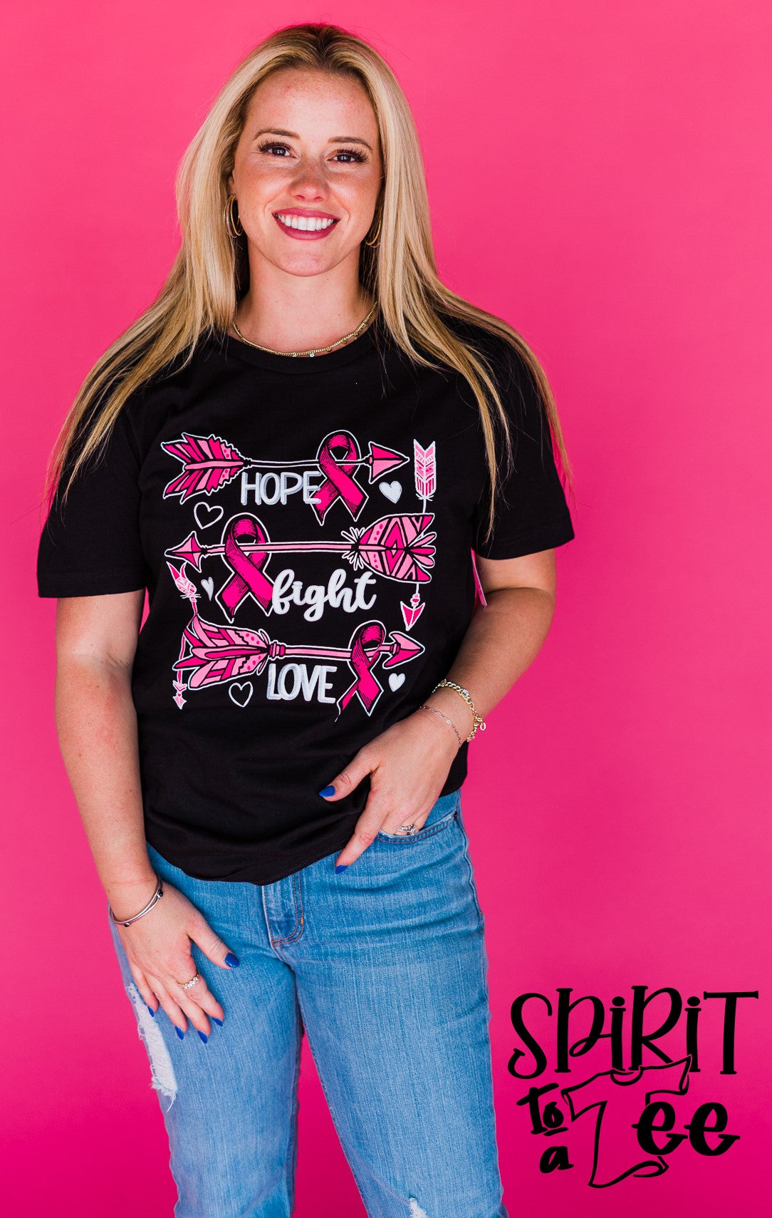 Hope Fight Love Arrows Cancer Tee