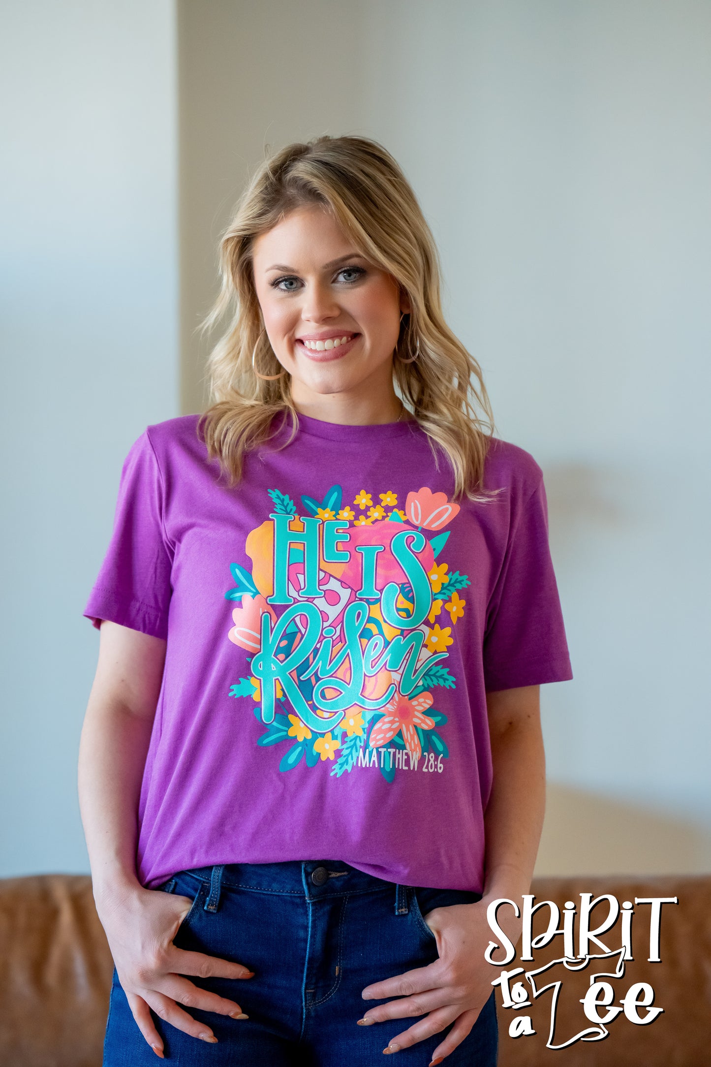 He Is Risen Floral - Easter Tee