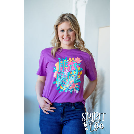 He Is Risen Floral - Easter Tee