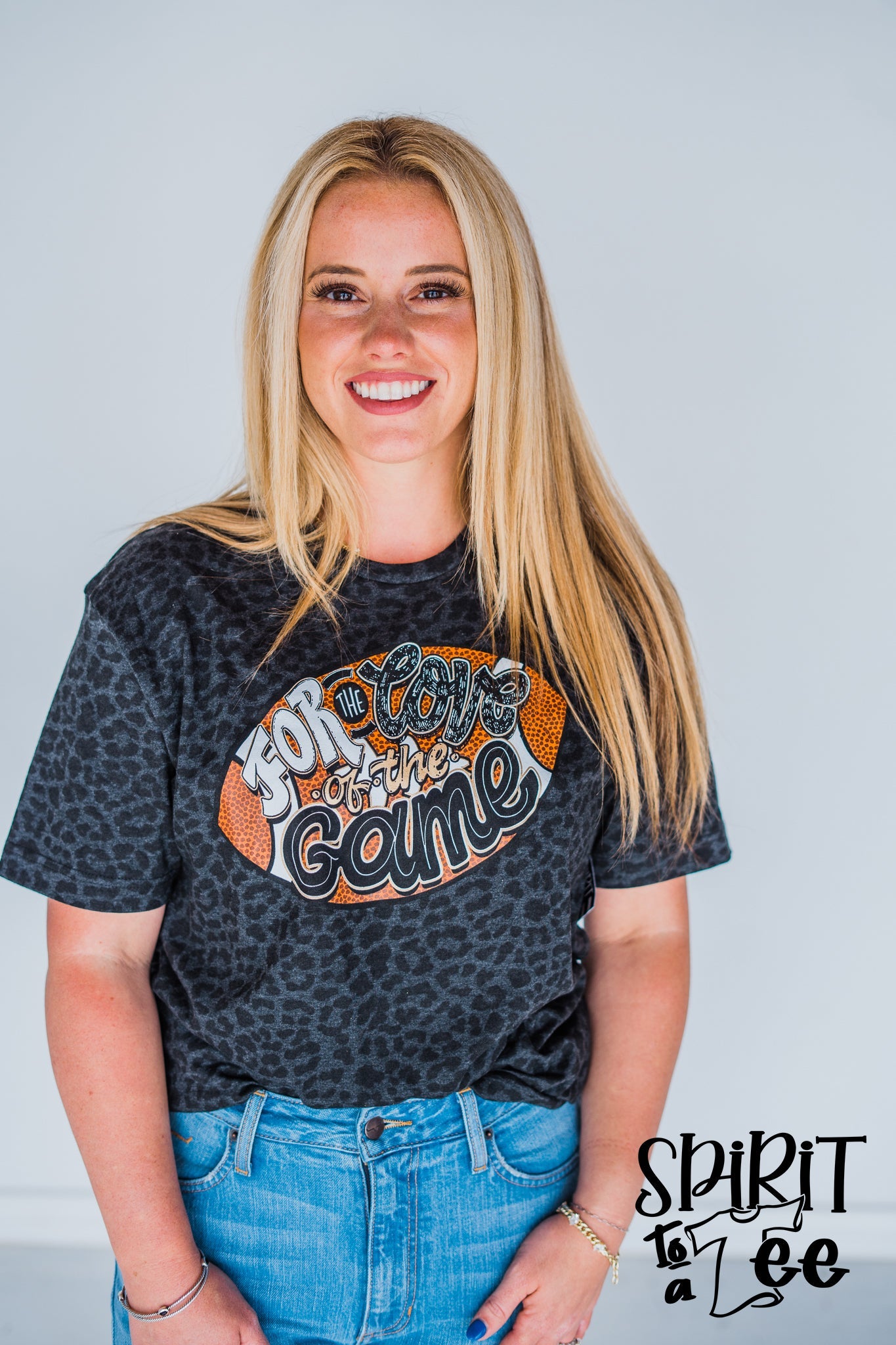 For the Love of the Game Football Animal Print Tee