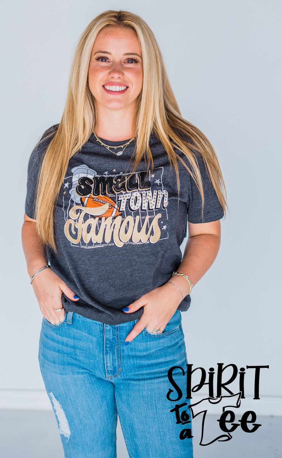 Small Town Famous Football Tee