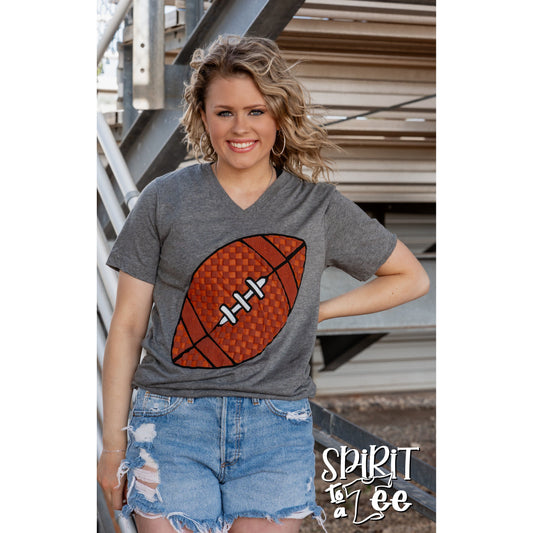 Checkered Football - V-Neck Football Tee