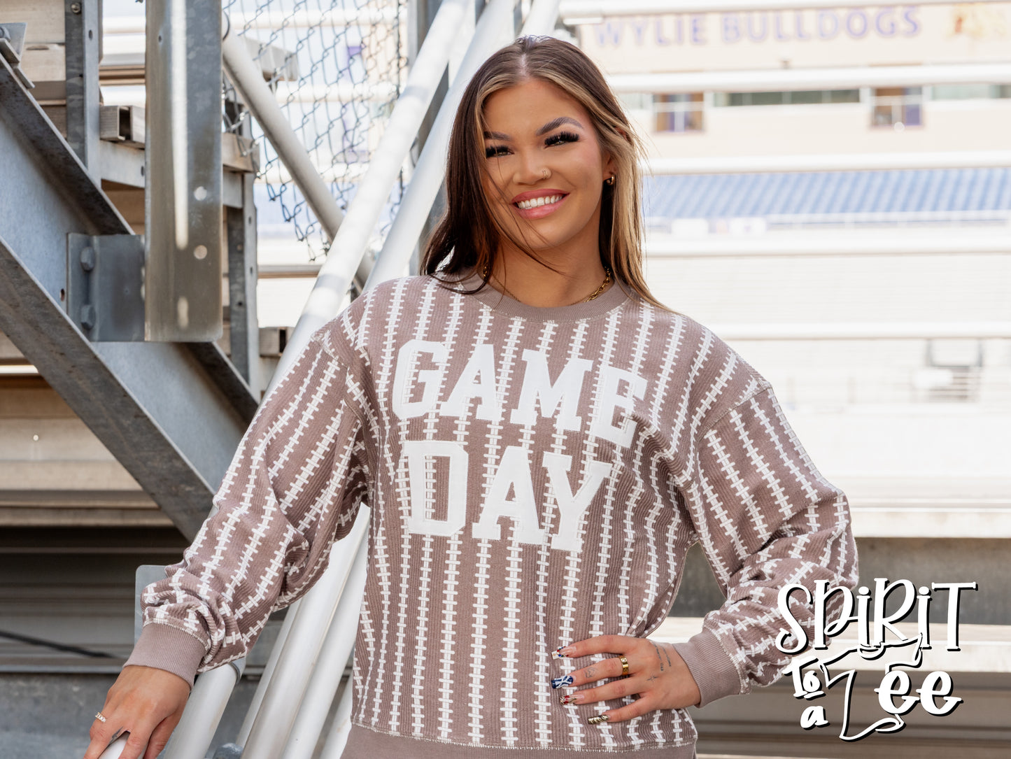 Game Day Football Laces Cozycord Sweatshirt - Singles