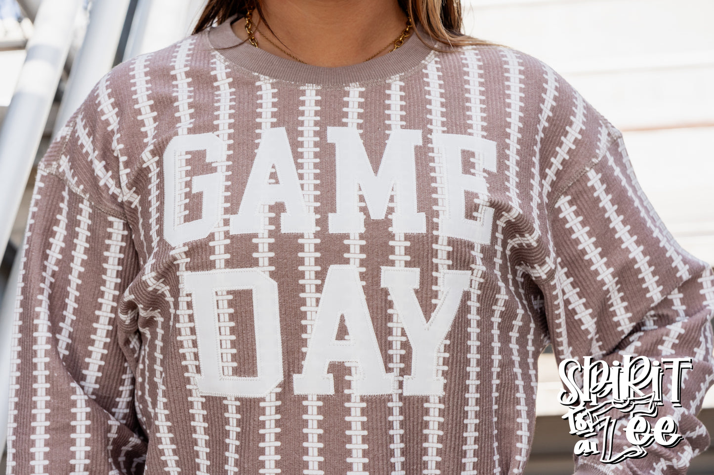 Game Day Football Laces Cozycord Sweatshirt - Singles