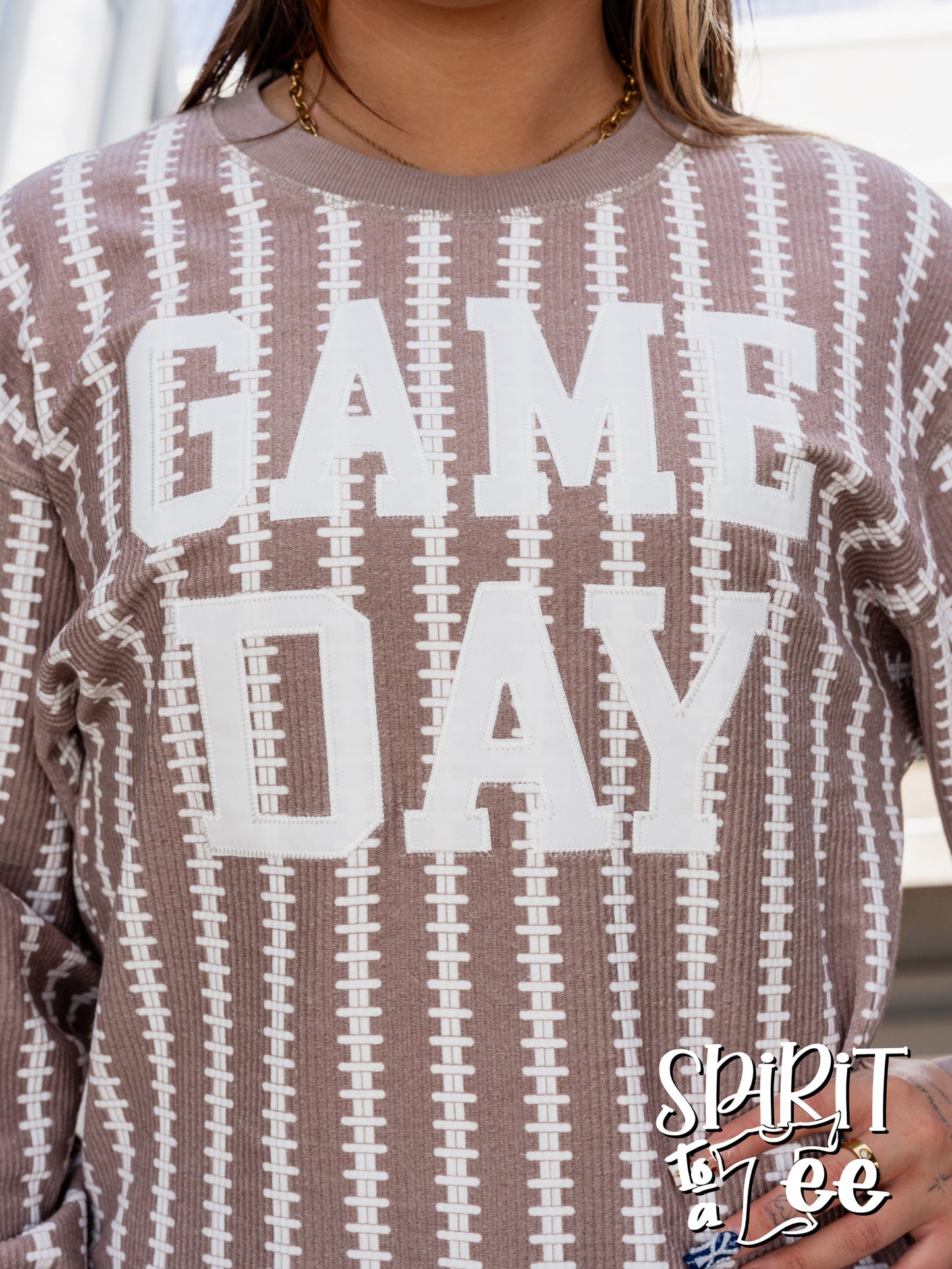 Game Day Football Laces Cozycord Sweatshirt - Singles