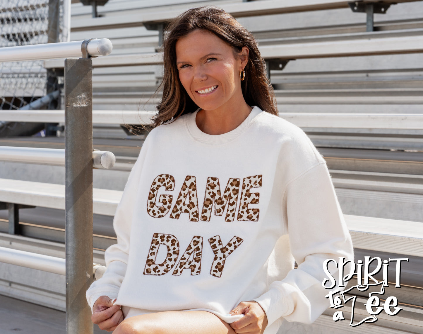 Game Day Animal Print Appliqued Poncho Sweatshirt - Singles