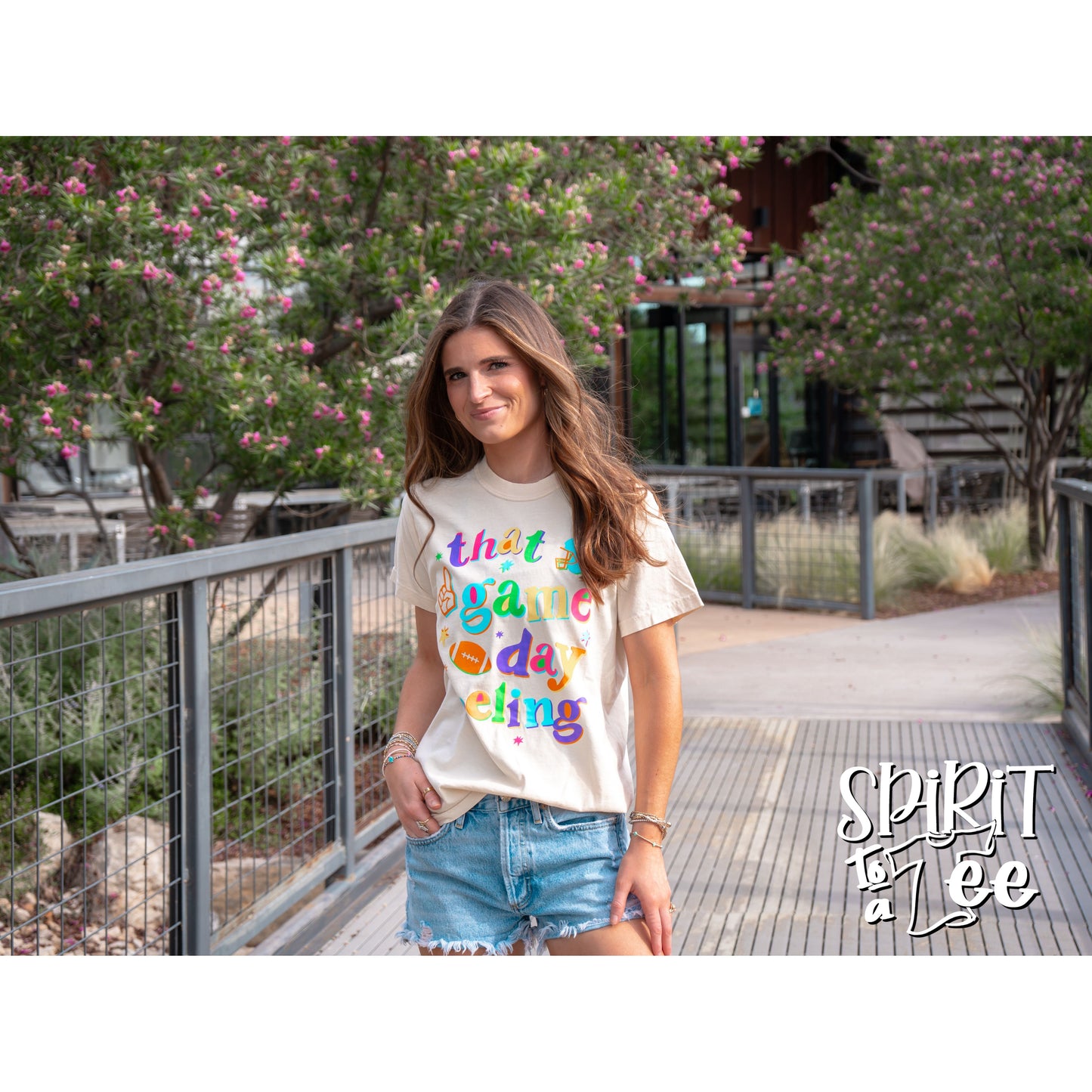 That Game Day Feeling Bright - Comfort Colors Football Tee