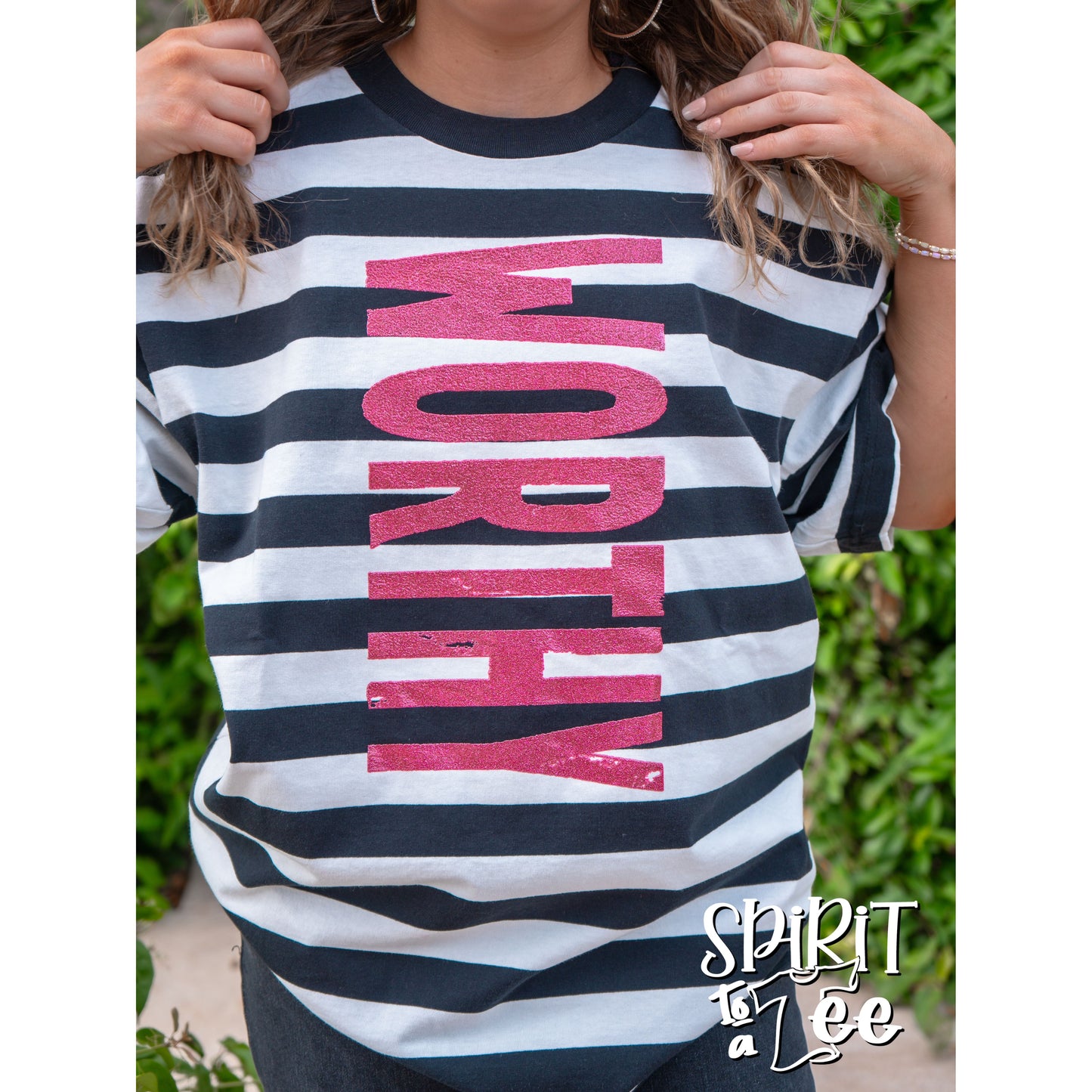 Worthy Striped Jesus Tee