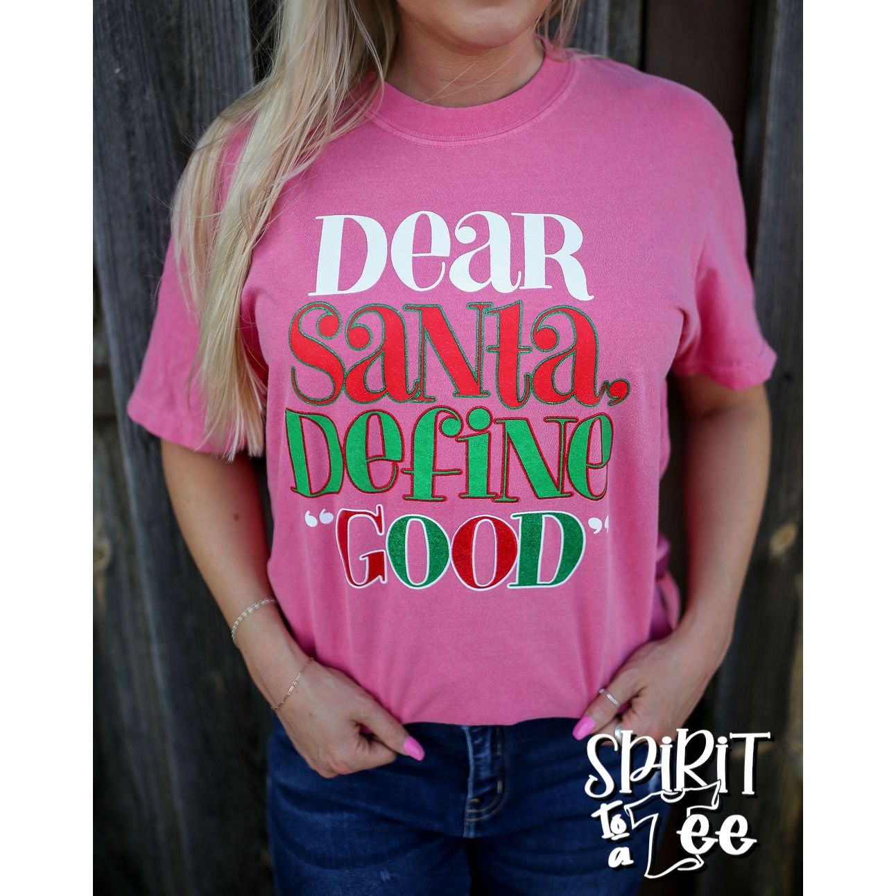 Dear Santa Define Good - Comfort Colors Christmas Tee