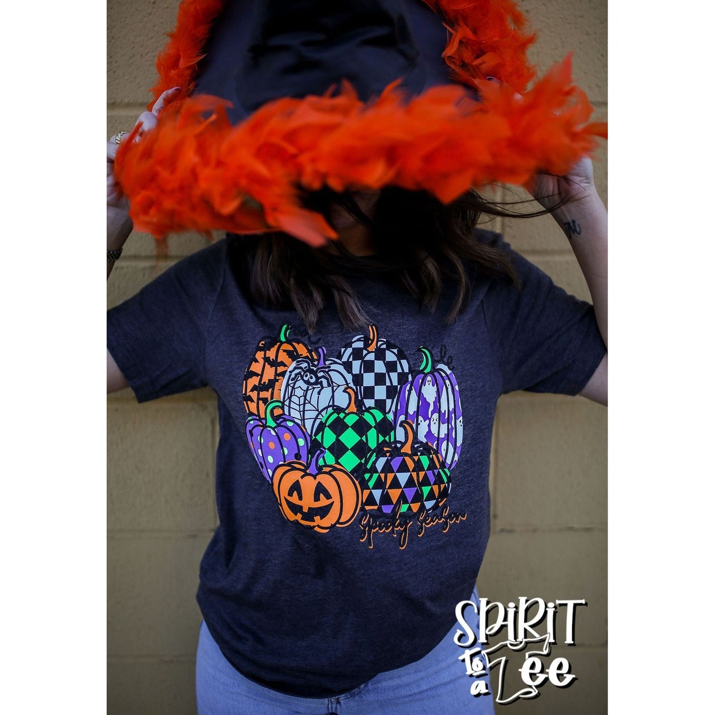 Spooky Season Patterned Pumpkins - Halloween Tee