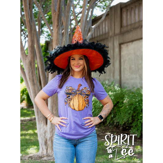 Halloween Bow with Pumpkin Tee