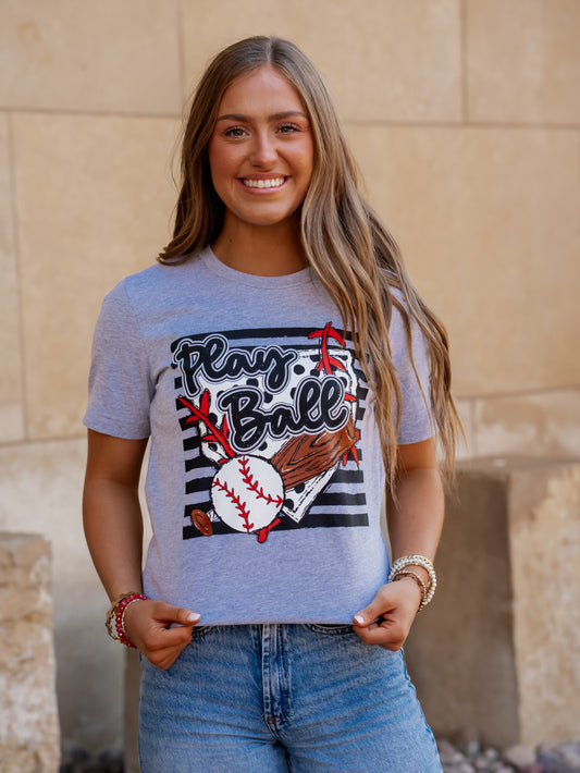 Play Ball Stripes - Baseball Tee
