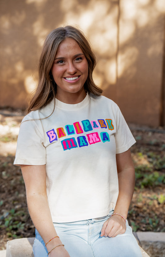 Ballpark Mama Scrapbook - Baseball/Softball Crop Tee