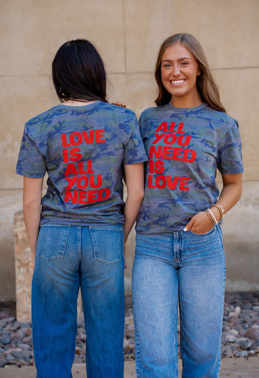All You Need is Love Camo - Valentines Tee