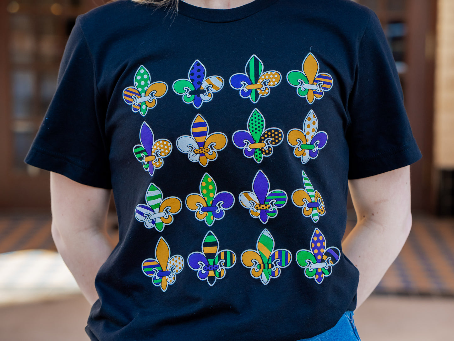 Fleur De Lis Patterned - Mardi Gras Tee