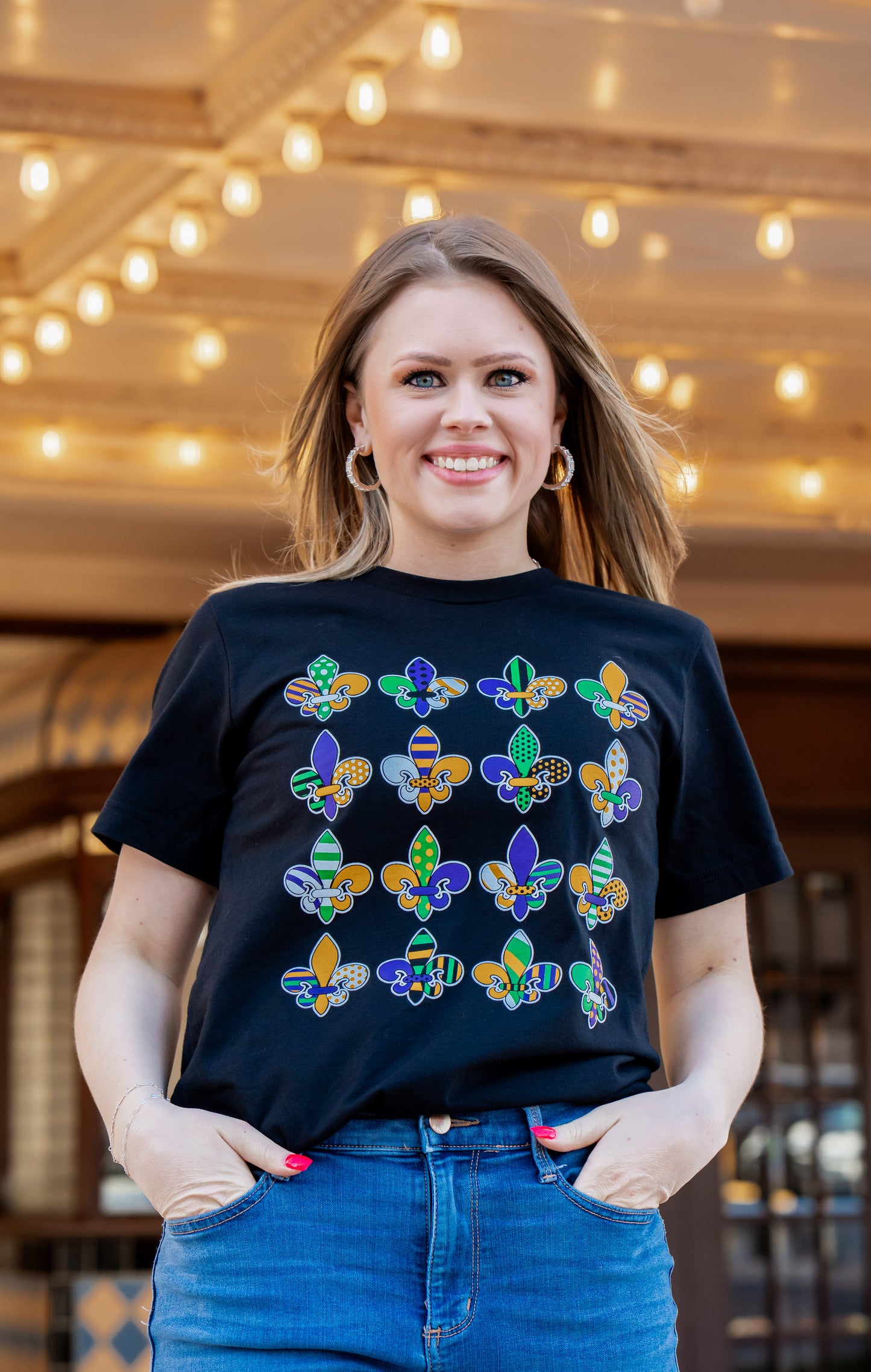Fleur De Lis Patterned - Mardi Gras Tee