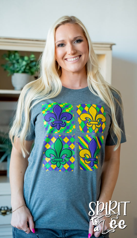 Fleur De Lis Puff - Mardi Gras Tee