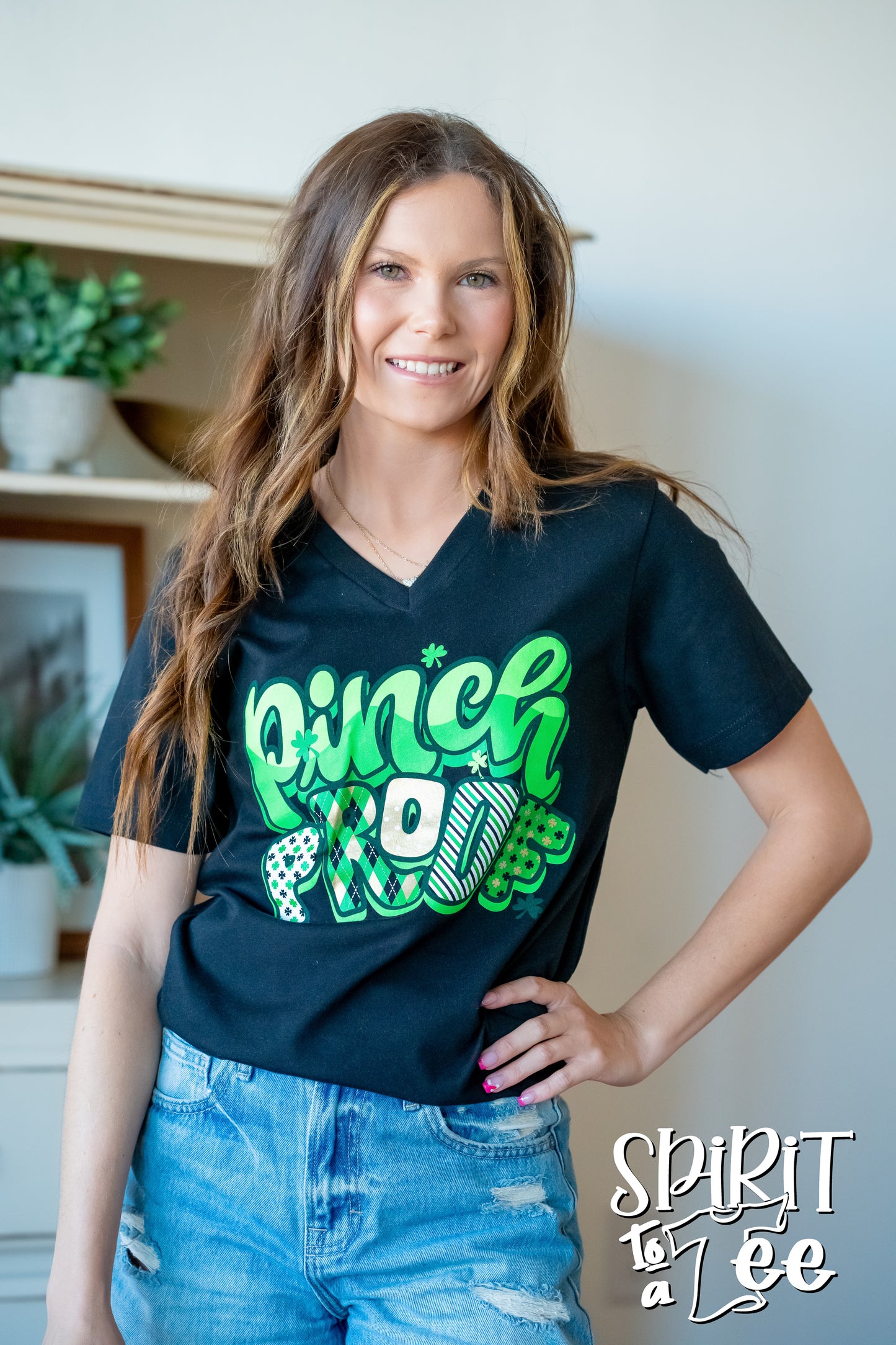 Pinch Proof - St. Patrick's Day V-Neck Tee