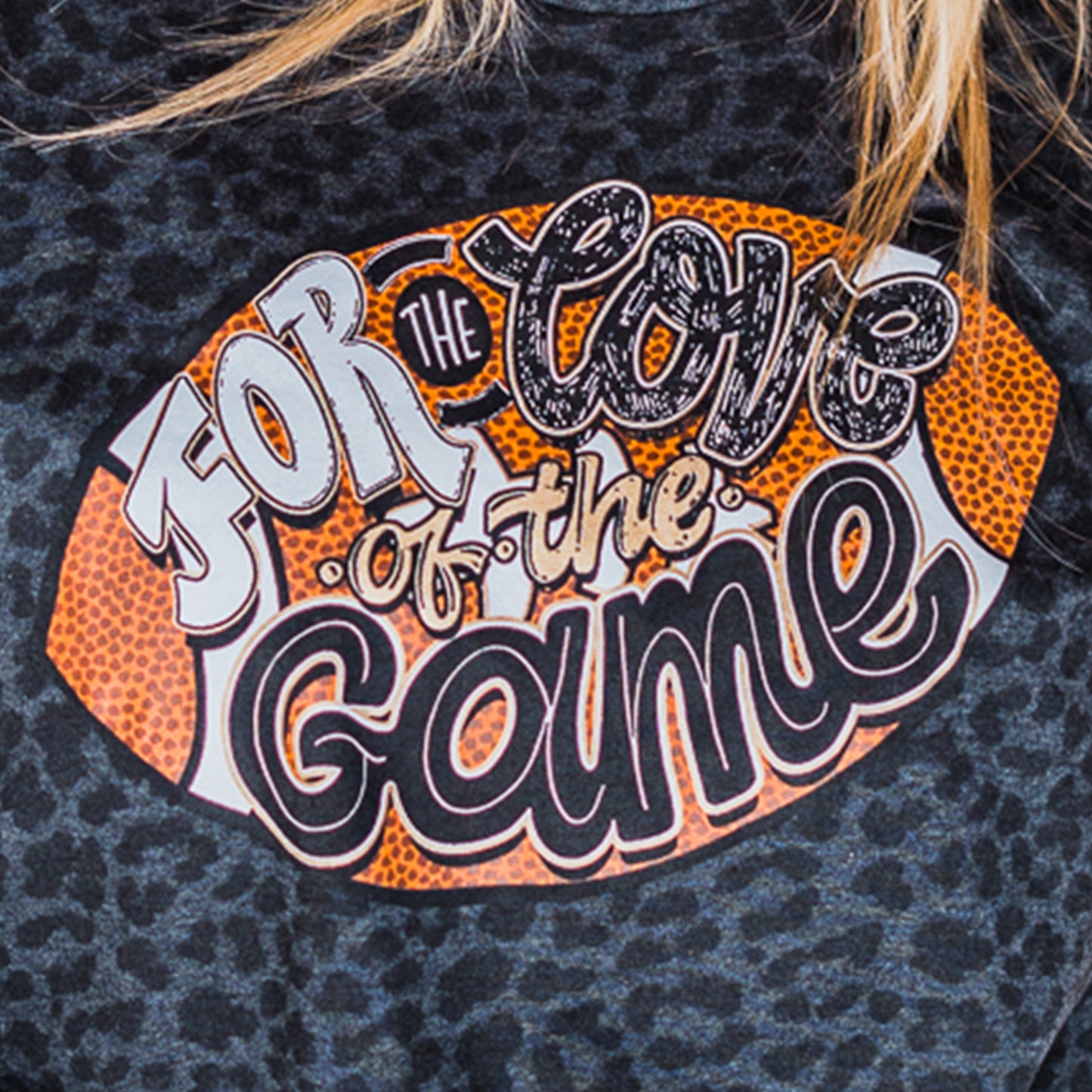 For the Love of the Game Football Animal Print Tee