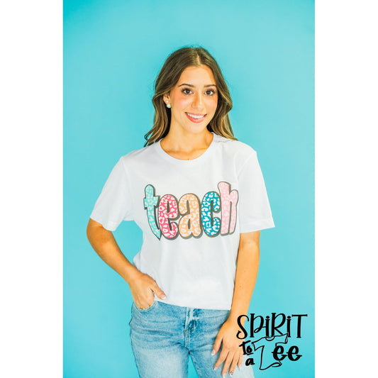 Teach Animal Print - Teacher Tee