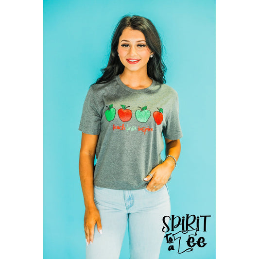 Teach Love Inspire Apples - Teacher Tee