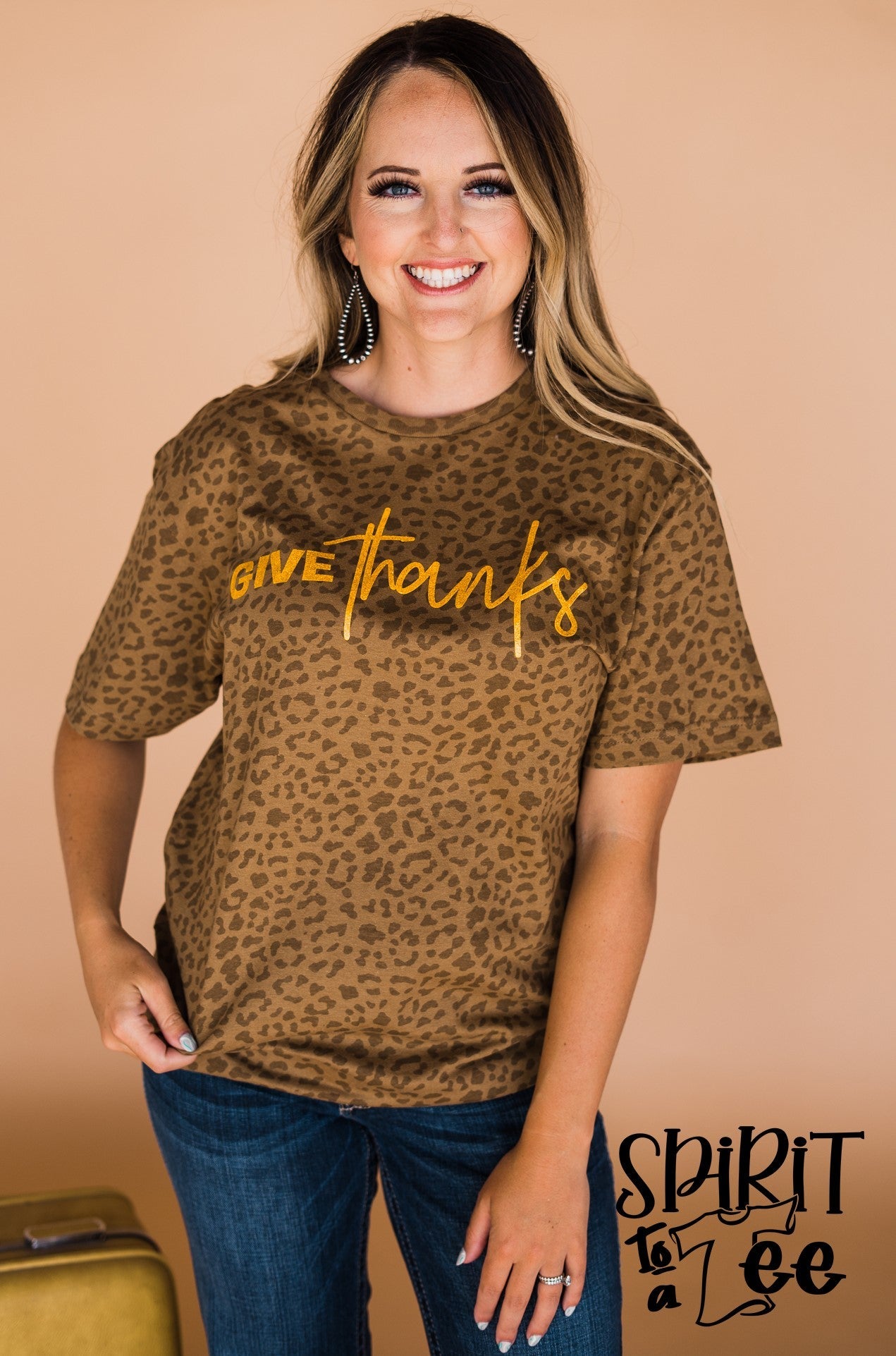 Give Thanks - Thanksgiving Animal Print Tee