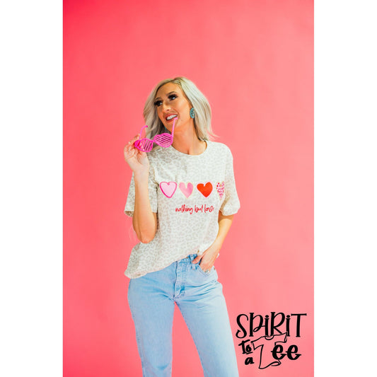 Nothing But Love Animal Print - Valentines Tee