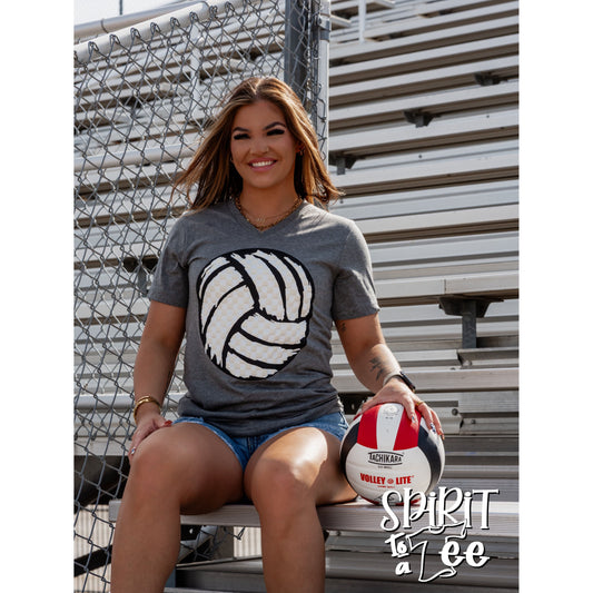 Volleyball Checkered - V-Neck Volleyball Tee