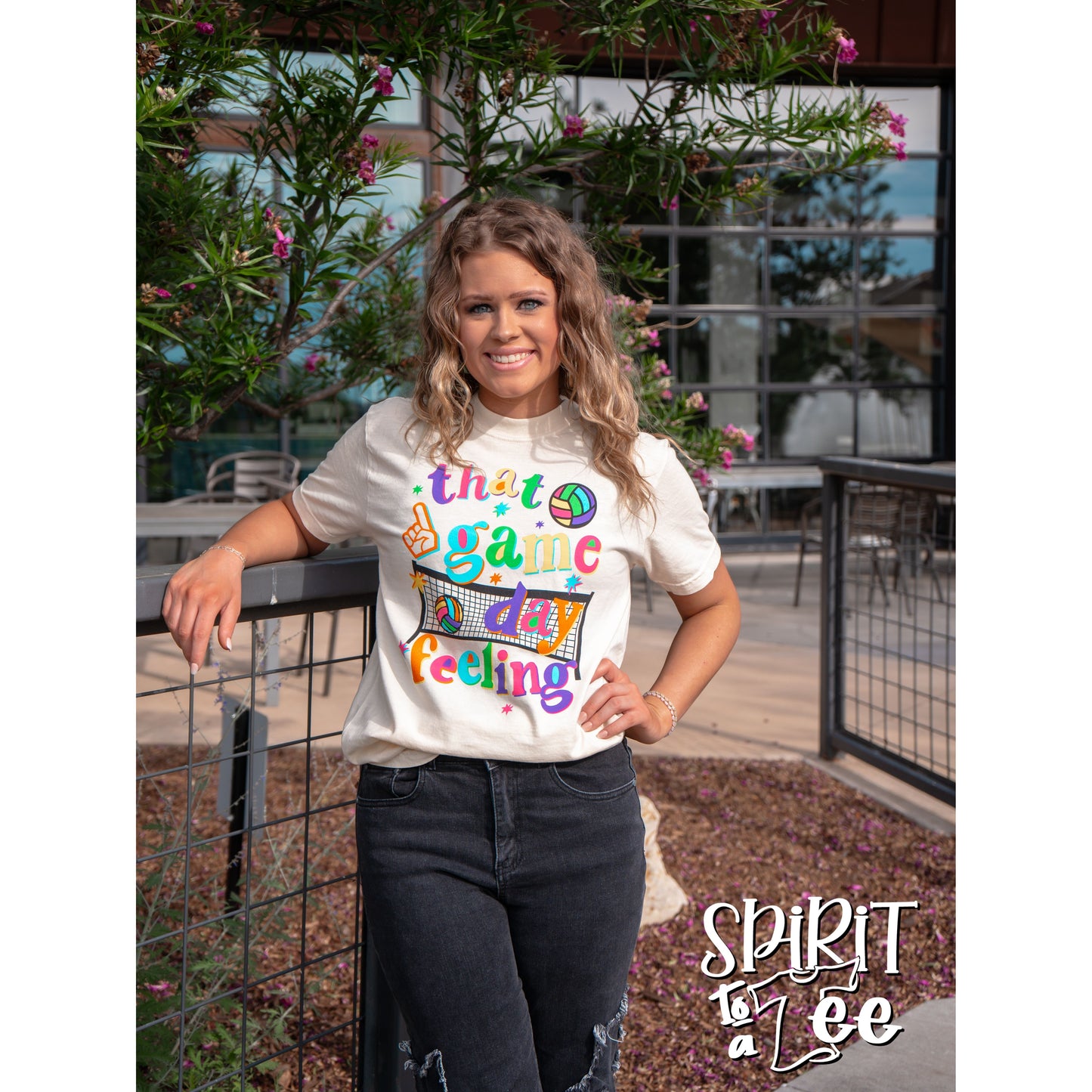 That Game Day Feeling Bright - Comfort Colors Volleyball Tee