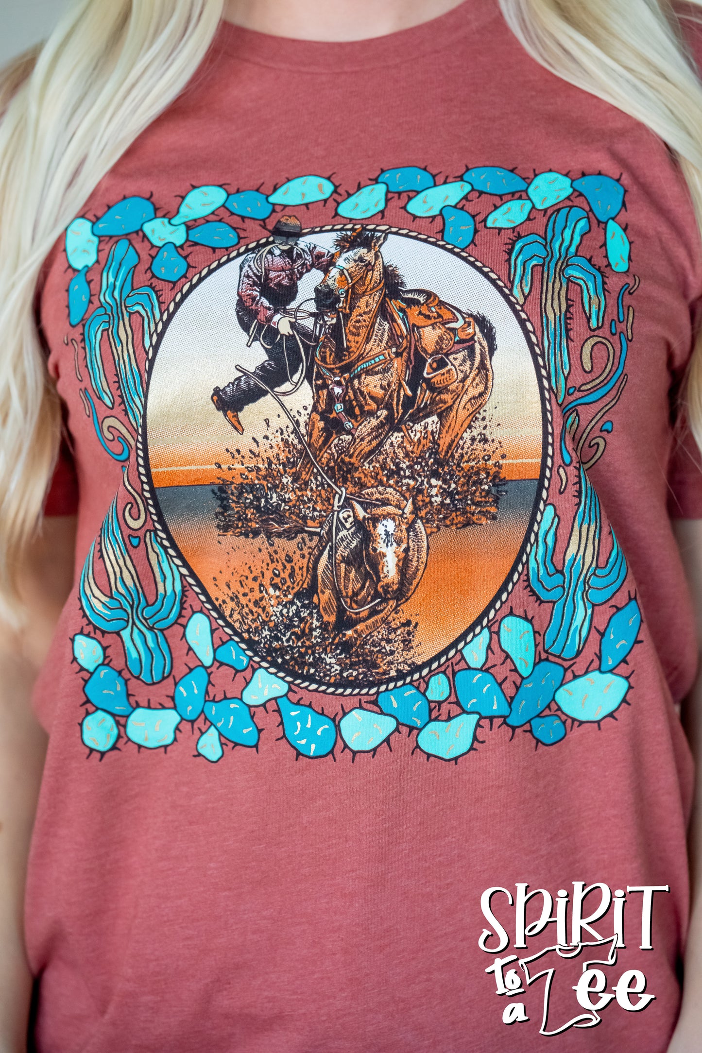 Calf Roper Cactus - Western Tee