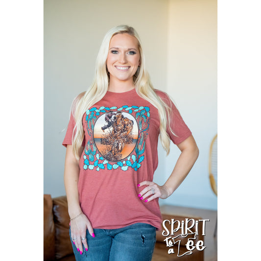 Calf Roper Cactus - Western Tee