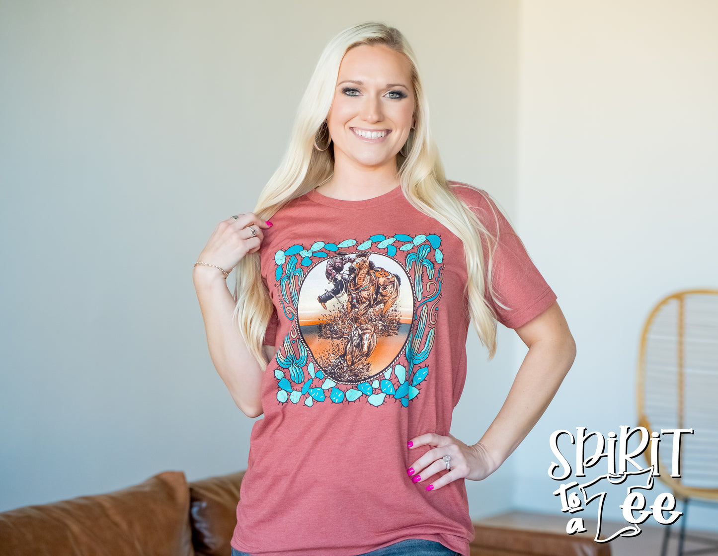 Calf Roper Cactus - Western Tee